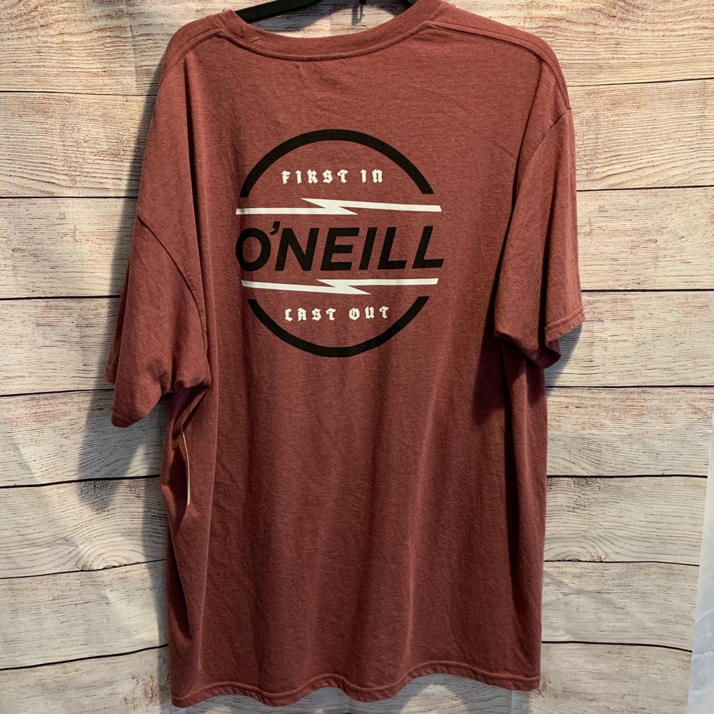 🆕O’NEILL First in Last Out  Burgundy T Shirt 2XL - Picture 3 of 8
